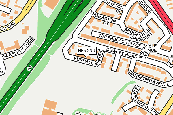NE5 2NU map - OS OpenMap – Local (Ordnance Survey)