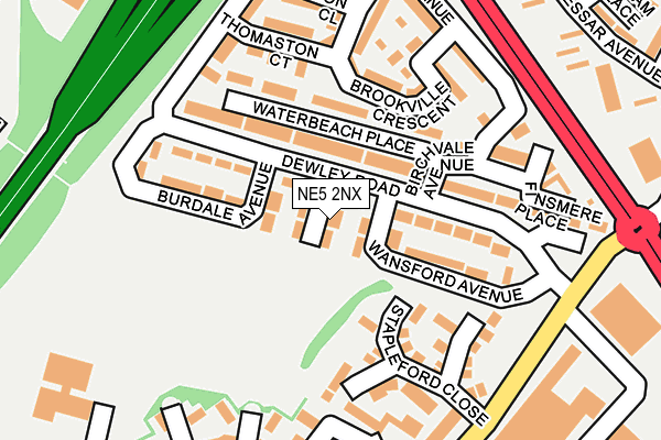 NE5 2NX map - OS OpenMap – Local (Ordnance Survey)