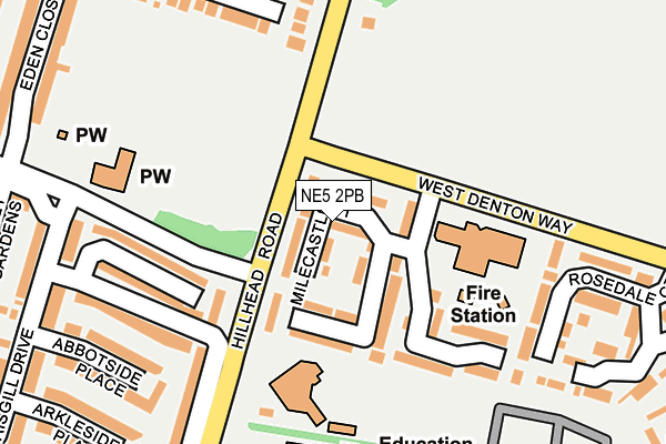 NE5 2PB map - OS OpenMap – Local (Ordnance Survey)