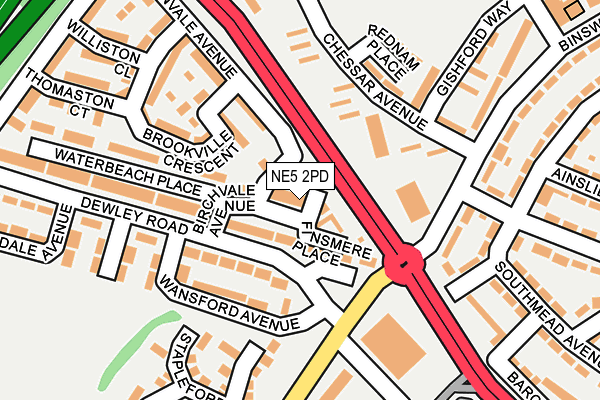 NE5 2PD map - OS OpenMap – Local (Ordnance Survey)