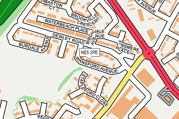 NE5 2PE map - OS OpenMap – Local (Ordnance Survey)