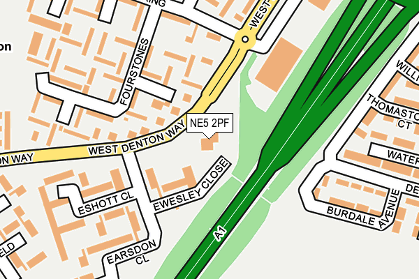 NE5 2PF map - OS OpenMap – Local (Ordnance Survey)
