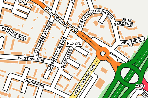 NE5 2PL map - OS OpenMap – Local (Ordnance Survey)