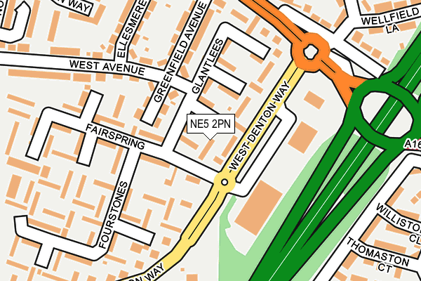 NE5 2PN map - OS OpenMap – Local (Ordnance Survey)