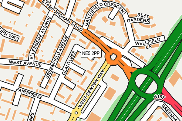 NE5 2PP map - OS OpenMap – Local (Ordnance Survey)