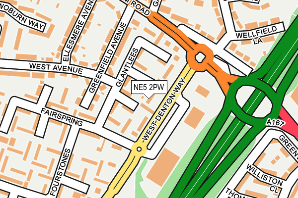 NE5 2PW map - OS OpenMap – Local (Ordnance Survey)