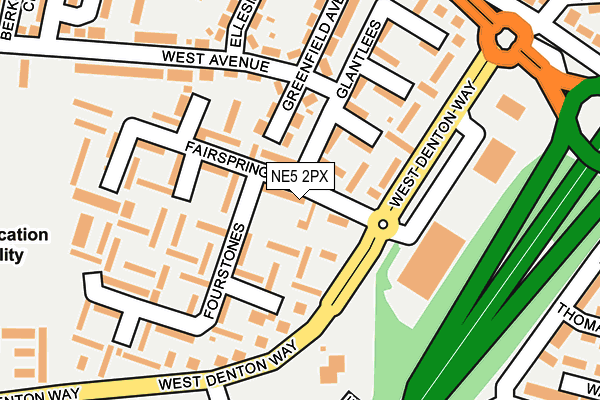 NE5 2PX map - OS OpenMap – Local (Ordnance Survey)