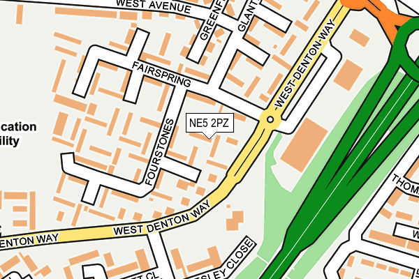 NE5 2PZ map - OS OpenMap – Local (Ordnance Survey)