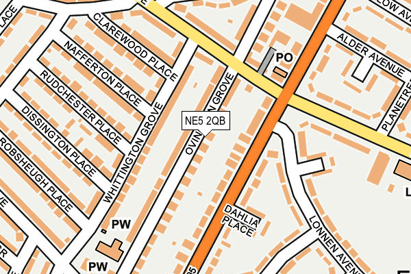 NE5 2QB map - OS OpenMap – Local (Ordnance Survey)