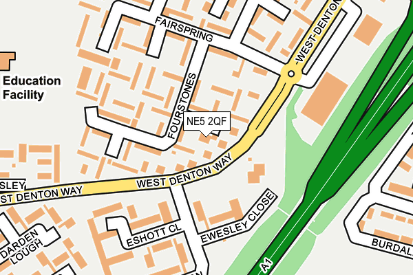 NE5 2QF map - OS OpenMap – Local (Ordnance Survey)