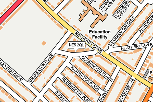 NE5 2QL map - OS OpenMap – Local (Ordnance Survey)