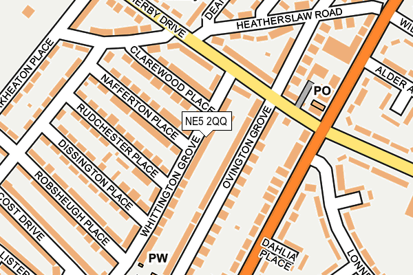 NE5 2QQ map - OS OpenMap – Local (Ordnance Survey)