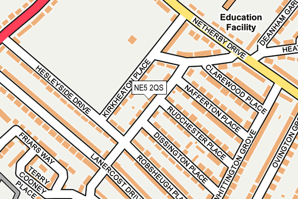 NE5 2QS map - OS OpenMap – Local (Ordnance Survey)