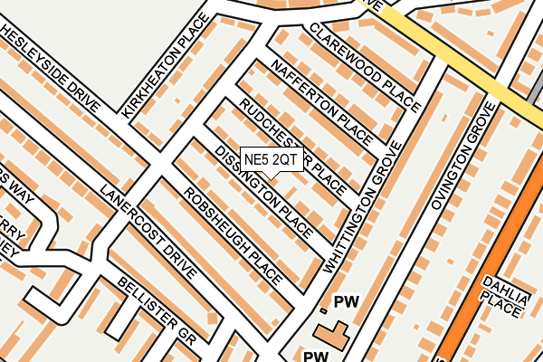 NE5 2QT map - OS OpenMap – Local (Ordnance Survey)
