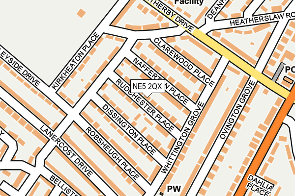 NE5 2QX map - OS OpenMap – Local (Ordnance Survey)