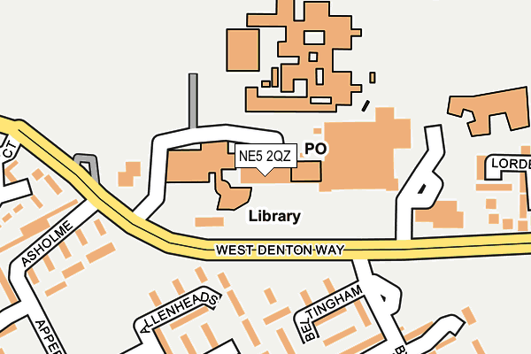 NE5 2QZ map - OS OpenMap – Local (Ordnance Survey)