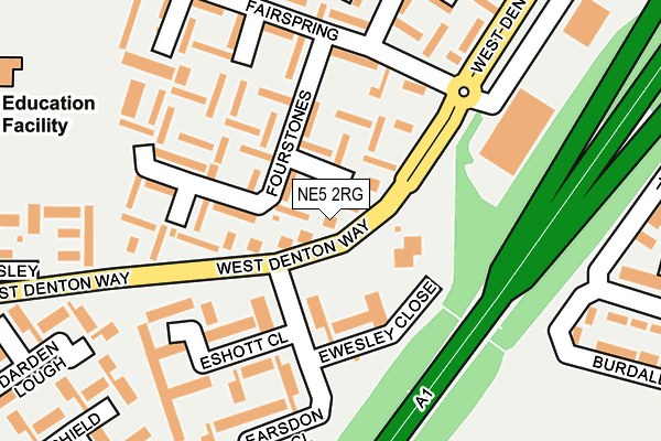 NE5 2RG map - OS OpenMap – Local (Ordnance Survey)
