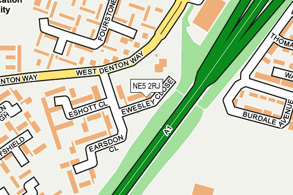NE5 2RJ map - OS OpenMap – Local (Ordnance Survey)