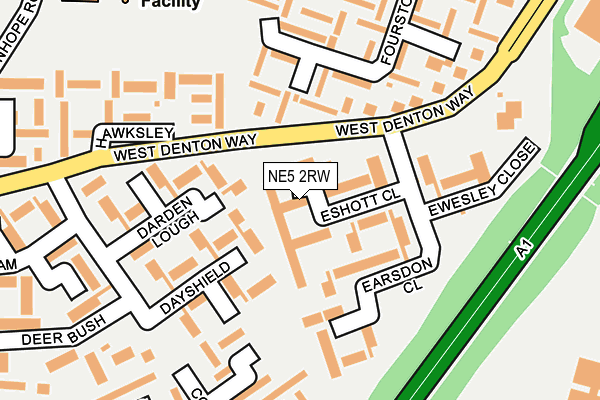 NE5 2RW map - OS OpenMap – Local (Ordnance Survey)