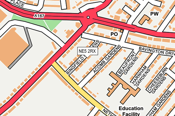 NE5 2RX map - OS OpenMap – Local (Ordnance Survey)