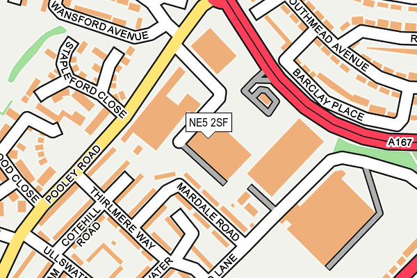 NE5 2SF map - OS OpenMap – Local (Ordnance Survey)
