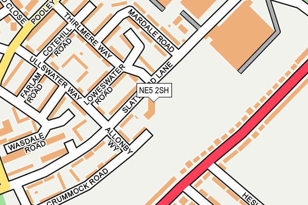 NE5 2SH map - OS OpenMap – Local (Ordnance Survey)