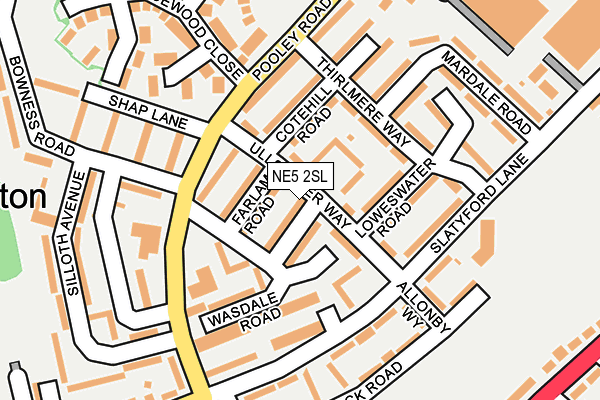 NE5 2SL map - OS OpenMap – Local (Ordnance Survey)