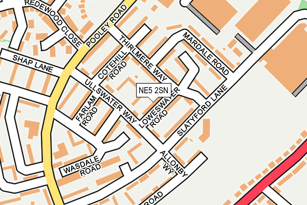NE5 2SN map - OS OpenMap – Local (Ordnance Survey)