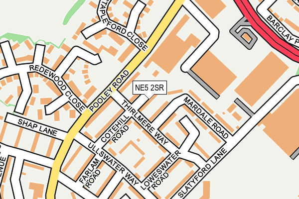 NE5 2SR map - OS OpenMap – Local (Ordnance Survey)