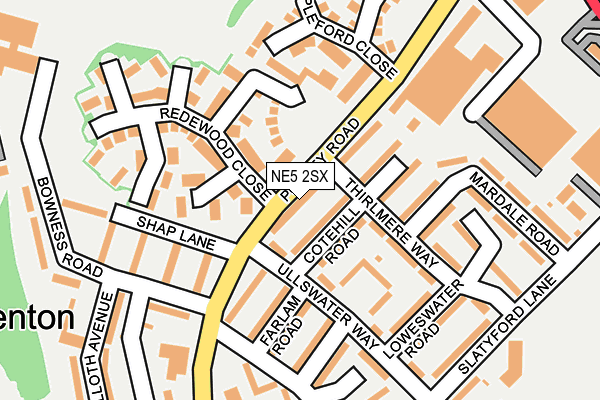 NE5 2SX map - OS OpenMap – Local (Ordnance Survey)