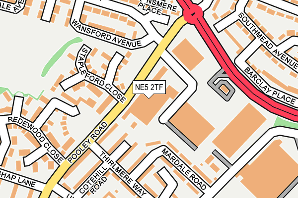 NE5 2TF map - OS OpenMap – Local (Ordnance Survey)