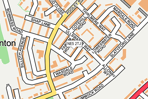 NE5 2TJ map - OS OpenMap – Local (Ordnance Survey)