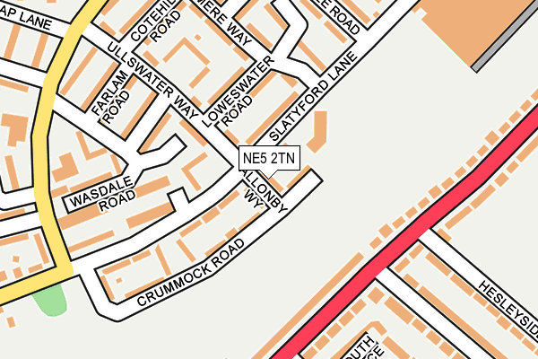 NE5 2TN map - OS OpenMap – Local (Ordnance Survey)