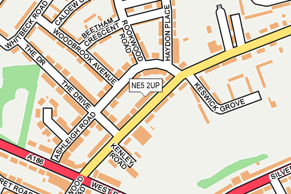 NE5 2UP map - OS OpenMap – Local (Ordnance Survey)