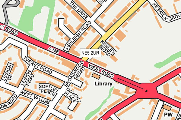 NE5 2UR map - OS OpenMap – Local (Ordnance Survey)