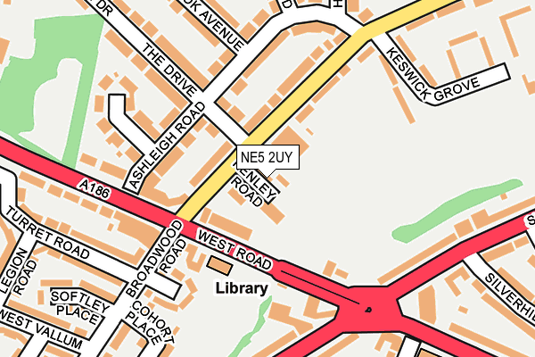NE5 2UY map - OS OpenMap – Local (Ordnance Survey)