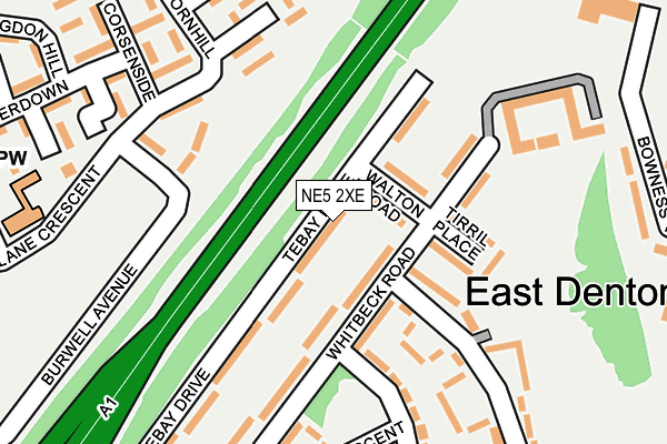 NE5 2XE map - OS OpenMap – Local (Ordnance Survey)