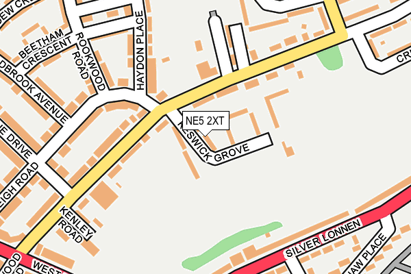 NE5 2XT map - OS OpenMap – Local (Ordnance Survey)