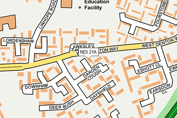NE5 2YA map - OS OpenMap – Local (Ordnance Survey)