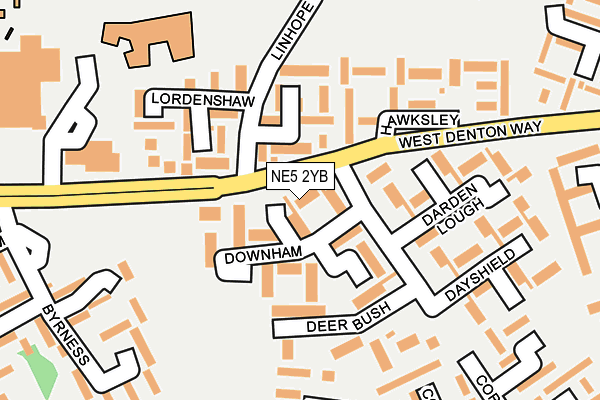 NE5 2YB map - OS OpenMap – Local (Ordnance Survey)