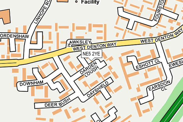 NE5 2YE map - OS OpenMap – Local (Ordnance Survey)