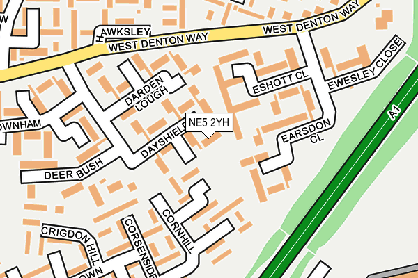 NE5 2YH map - OS OpenMap – Local (Ordnance Survey)