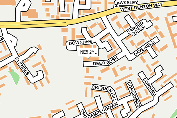 NE5 2YL map - OS OpenMap – Local (Ordnance Survey)