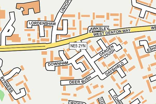 NE5 2YN map - OS OpenMap – Local (Ordnance Survey)