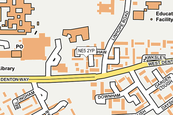 NE5 2YP map - OS OpenMap – Local (Ordnance Survey)