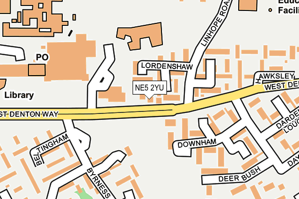 NE5 2YU map - OS OpenMap – Local (Ordnance Survey)