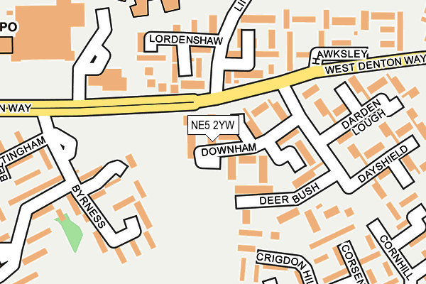 NE5 2YW map - OS OpenMap – Local (Ordnance Survey)