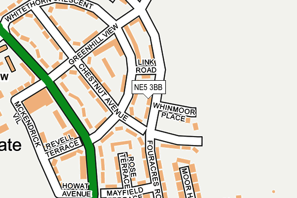 NE5 3BB map - OS OpenMap – Local (Ordnance Survey)