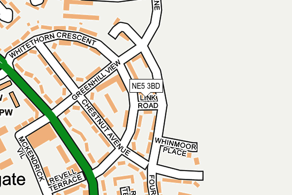 NE5 3BD map - OS OpenMap – Local (Ordnance Survey)