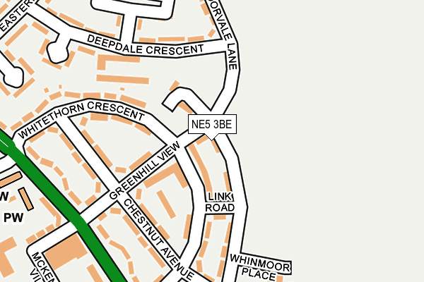 NE5 3BE map - OS OpenMap – Local (Ordnance Survey)